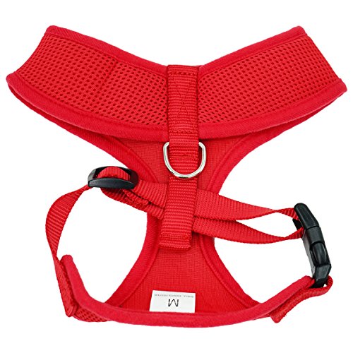 Soft Mesh Dog Harness No Pull Walking Comfort Padded Vest Harnesses Adjustable Red M