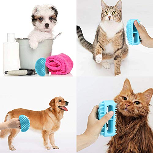 Famobest Dog Brush & Cat Brush, Soft Silicone Dog Grooming Brush, Pet Bath & Massage Brush for Cats and Dogs with Short or Long Hair, Cat Slicker Shedding Hair Brush for All Pet Sizes