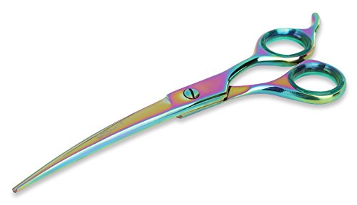 Sharf Gold Touch Pet Grooming Shears, 7.5 Inch Rainbow Curved Shears, 440c Stainless Steel Japanese Shears, Pet Grooming Curved Scissors & Dog Shears â¦