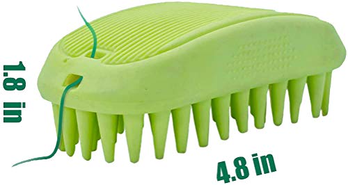 ZOOPOLR Pet Silicone Shampoo Brush for Long & Short Hair Medium Large Pets Dogs Cats, Anti-Skid Rubber Dog Cat Pet Mouse Grooming Shower Bath Brush Massage Comb (Pink (New))