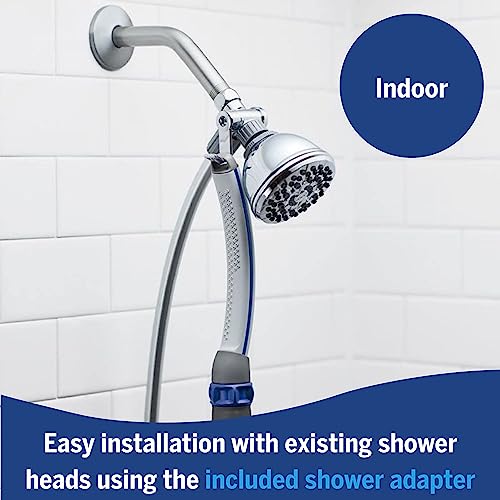 Waterpik PPR-252E Pet Wand Pro Shower Sprayer Attachment, 1.8 GPM, for Fast and Easy at Home Dog Cleaning, Blue/Grey