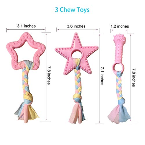 Volacopets Puppy Toys for Teething, Puppy Chew Toys for Small Dogs, Pink, 5-Pack