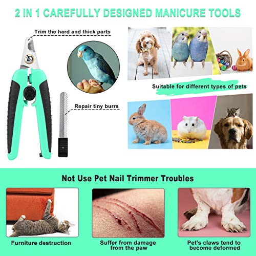 VONLUXE Dog & Cat Pets Nail Clippers and Trimmer - Safety with Guard to Avoid Over-Cutting Toenail,Free Nail File & Stainless Steel Comb - Professional Grooming Tool for Large and Small Animals