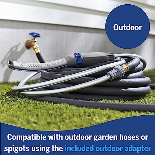 Waterpik PPR-252E Pet Wand Pro Shower Sprayer Attachment, 1.8 GPM, for Fast and Easy at Home Dog Cleaning, Blue/Grey