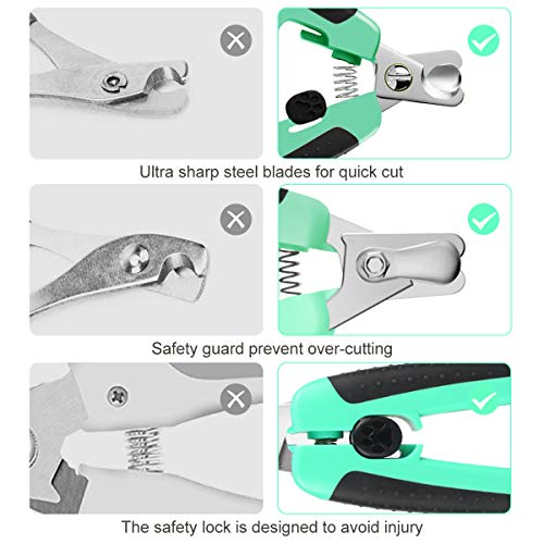 VONLUXE Dog & Cat Pets Nail Clippers and Trimmer - Safety with Guard to Avoid Over-Cutting Toenail,Free Nail File & Stainless Steel Comb - Professional Grooming Tool for Large and Small Animals