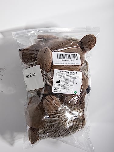 Pawaboo Plush Dog Toy, [2PACK] Non-Toxic Super Soft Faux-Fur Hedgehog Dog Toy Stuffed Biting Training Playing Toys for Dog Puppy, Brown
