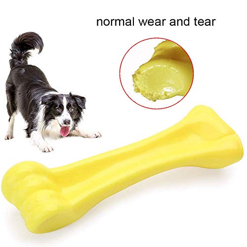 EETOYS Dog Toy for Aggressive Chewers and Teething Puppy Durable Dog Chew Toy Made with Hard Nylon Heavy Duty Tough Dog Toy for Small Medium Large Dogs (Dogs up to 35 lbs, Yellow)