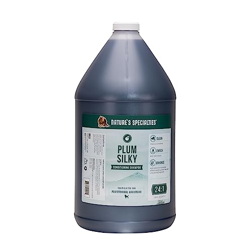 Nature's Specialties Puppy Friendly Conditioning Dog Shampoo for Pets, Concentrate 24:1, Made in USA, Plum Silky, 1gal