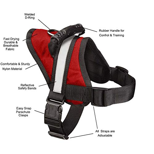 Big Dog Harness Soft Reflective No Pull Red Size M 20-26inch