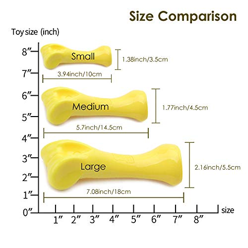 EETOYS Dog Toy for Aggressive Chewers and Teething Puppy Durable Dog Chew Toy Made with Hard Nylon Heavy Duty Tough Dog Toy for Small Medium Large Dogs (Dogs up to 35 lbs, Yellow)