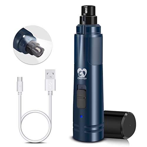 Casfuy Dog Nail Grinder with LED Light - Upgraded 2-Speed Electric Pet Nail Trimmer Powerful Painless Paws Grooming & Smoothing for Small Medium Large Dogs & Cats