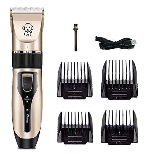 pedkit Pet Hair Grooming Kit, Low Noise Dog Shaver Clippers Rechargeable Cat Hair Trimmer Cordless