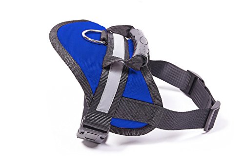 EXPAWLORER Big Dog Harness Soft Reflective No Pull Blue Size L 26-36inch