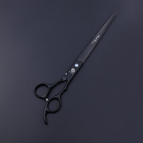 Purple Dragon 8.0 inch Professional Dog Grooming Hair Cutting Scissor &Curved Scissor&Chunker Shear Kit with Bag - for Pet Groomer or Family DIY Pet Use