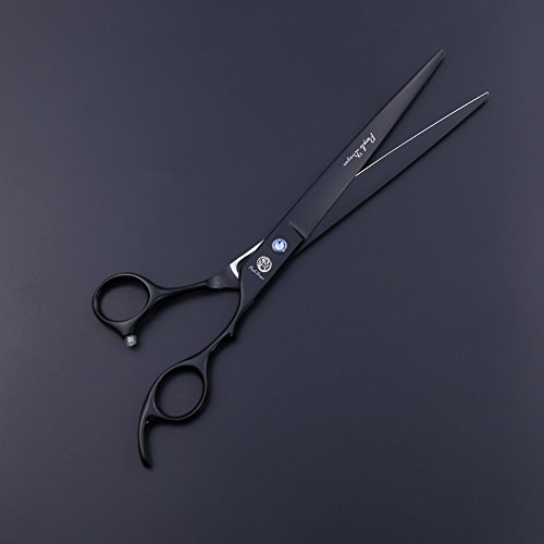 Purple Dragon 8.0 inch Professional Dog Grooming Hair Cutting Scissor &Curved Scissor&Chunker Shear Kit with Bag - for Pet Groomer or Family DIY Pet Use