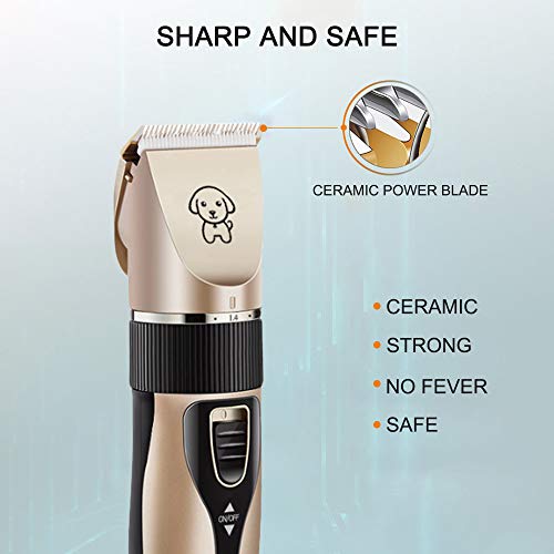 pedkit Pet Hair Grooming Kit, Low Noise Dog Shaver Clippers Rechargeable Cat Hair Trimmer Cordless