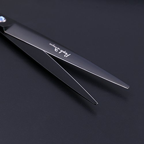 Purple Dragon 8.0 inch Professional Dog Grooming Hair Cutting Scissor &Curved Scissor&Chunker Shear Kit with Bag - for Pet Groomer or Family DIY Pet Use