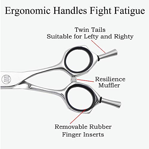 Moontay Professional 7.0" Dog Grooming Chunkers Scissors, Upward Curved Pets Grooming Thinning/Blending Shears - Japan 440C Stainless Steel for Pet Groomers or Family DIY Use