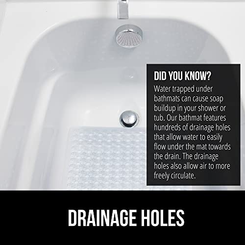 Gorilla Grip Original Patented Bath, Shower Tub Mat, 35x16, Many Colors, Washable, XL Size Bathroom Bathtub Mats, Drain Holes, Suction Cups, Clear