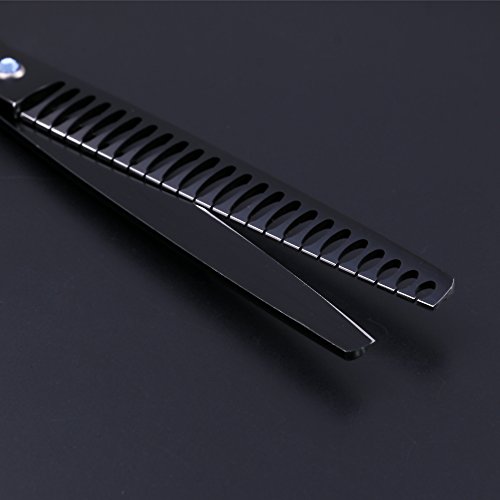 Purple Dragon 8.0 inch Professional Dog Grooming Hair Cutting Scissor &Curved Scissor&Chunker Shear Kit with Bag - for Pet Groomer or Family DIY Pet Use