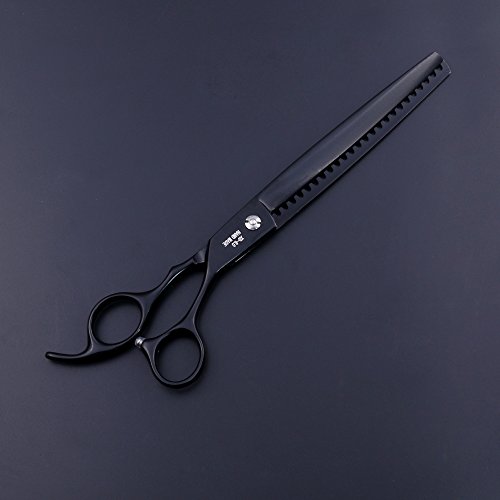 Purple Dragon 8.0 inch Professional Dog Grooming Hair Cutting Scissor &Curved Scissor&Chunker Shear Kit with Bag - for Pet Groomer or Family DIY Pet Use