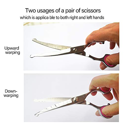 Dog Grooming Scissors kit with Safety Round End, Pet Grooming Trimmer Set with Blunt Tip-Thinning, Straight, Curved Shears tool with Comb, Nail Cliper and Nail File for Long Short Fur of Cat and Puppy