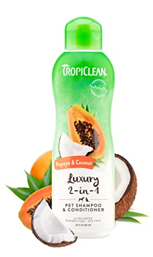 Tropiclean Papaya and Coconut Luxury 2-in-1 Pet Shampoo and conditioner, 20oz