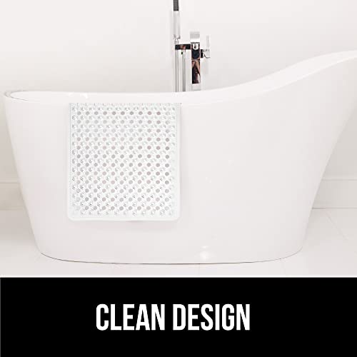 Gorilla Grip Original Patented Bath, Shower Tub Mat, 35x16, Many Colors, Washable, XL Size Bathroom Bathtub Mats, Drain Holes, Suction Cups, Clear