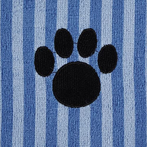 Bone Dry Embroidered Pet Towel, 44 x 27.5", Striped Blue