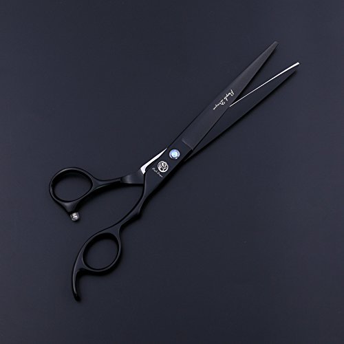 Purple Dragon 7.0 inch Professional Dog Grooming Hair Cutting Scissor &Curved Scissor&Chunker Shear Kit with Bag - for Pet Groomer or Family DIY Pet Use