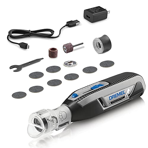Dremel PawControl Dog Nail Grinder and Trimmer- Pet Grooming Tool Kit & Rechargeable Claw Grooming Kit for Dogs, Cats, and Small Animals 7760-PGK & SD60-PGK EZ Lock Pet Nail Grooming Sanding Discs
