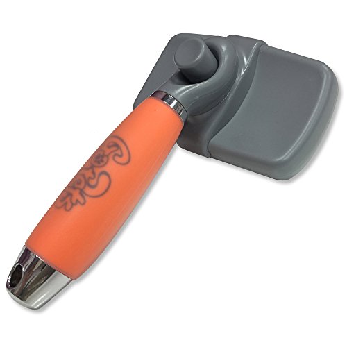 Professional Slicker Brush for Dogs and Cats by GoPets Self-Cleaning Grooming Comb For Dematting Detangling & Deshedding