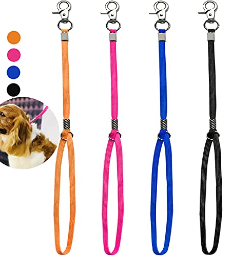 Pet Dog Grooming Loop, Nylon Restraint Noose Adjustable Fixed Dog Cat Safety Tether Straps Dog Grooming Supplies for Pet Grooming Table Bathtub 22 Inches - 4 Pack