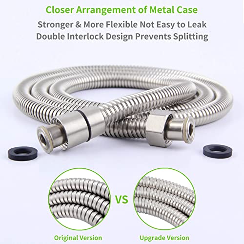 Shower Hose Brushed Nickel 59", Angle Simple Stainless Steel Replacement Shower Head Hose, Flexible Hand Held Shower Sprayer Hose, 1/2" IPS