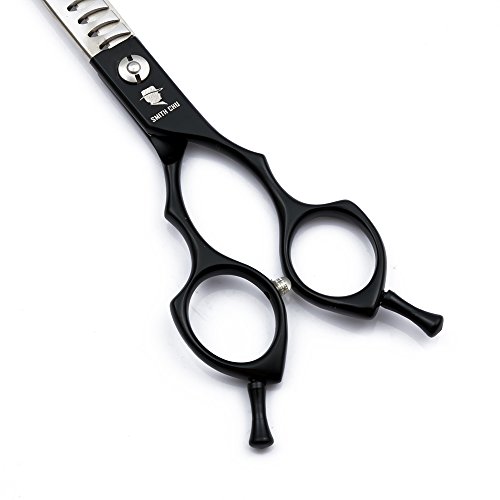 Smith Chu Professional Pet Grooming Scissors Set - 4pcs 440c Stainless Steel Hair Cutting Thinning Chunkers Curved Shears for Dogs Cats with Comb - Best Tools for Trimming,6.5 inch (Scissors Set)