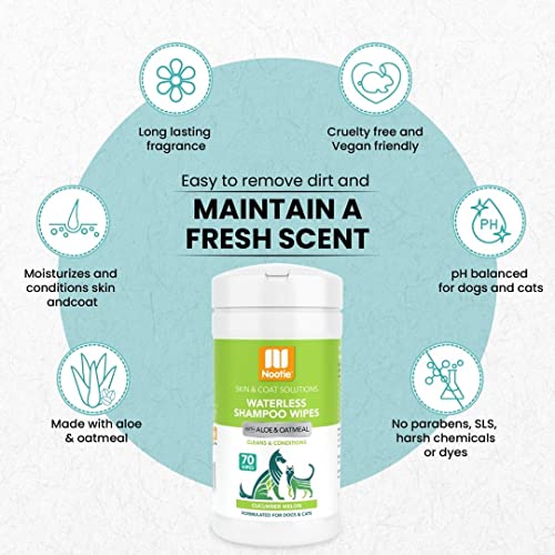 Nootie W7010 70 Ct Cucumber/Melon Waterless Shampoo Wipes