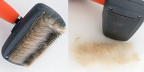 Professional Slicker Brush for Dogs and Cats by GoPets Self-Cleaning Grooming Comb For Dematting Detangling & Deshedding