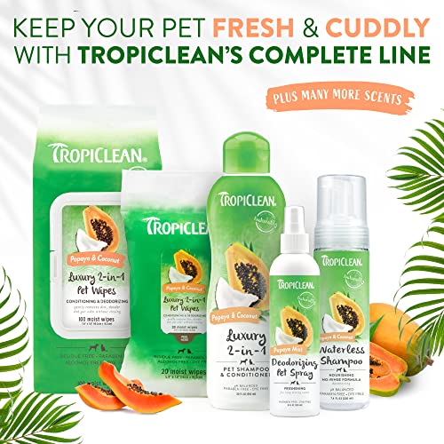 Tropiclean Papaya and Coconut Luxury 2-in-1 Pet Shampoo and conditioner, 20oz