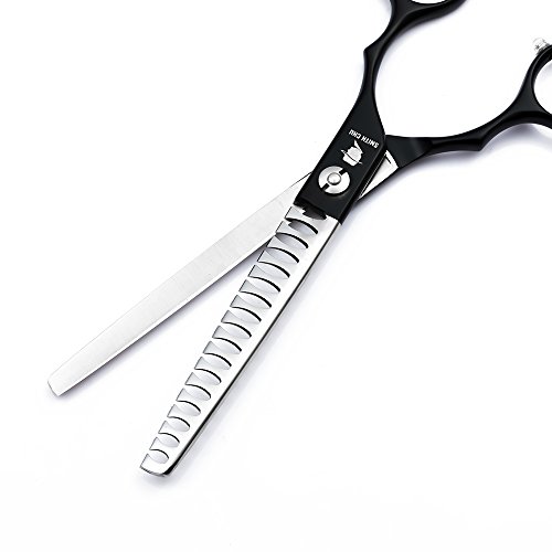 Smith Chu Professional Pet Grooming Scissors Set - 4pcs 440c Stainless Steel Hair Cutting Thinning Chunkers Curved Shears for Dogs Cats with Comb - Best Tools for Trimming,6.5 inch (Scissors Set)