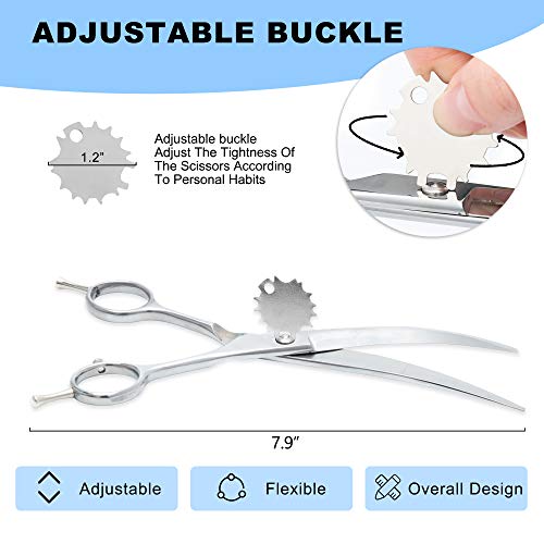 Walspir Dog Grooming Scissors, Dog Scissors For Grooming Set Straight & Thinning & Curved Scissorsï¼7.0in Titanium Professional Grooming Scissors For Dogs