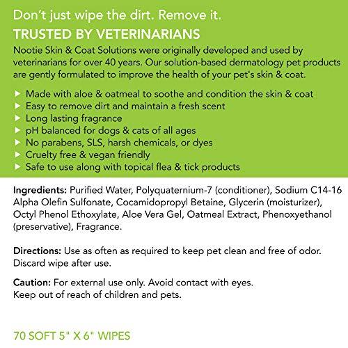 Nootie W7010 70 Ct Cucumber/Melon Waterless Shampoo Wipes