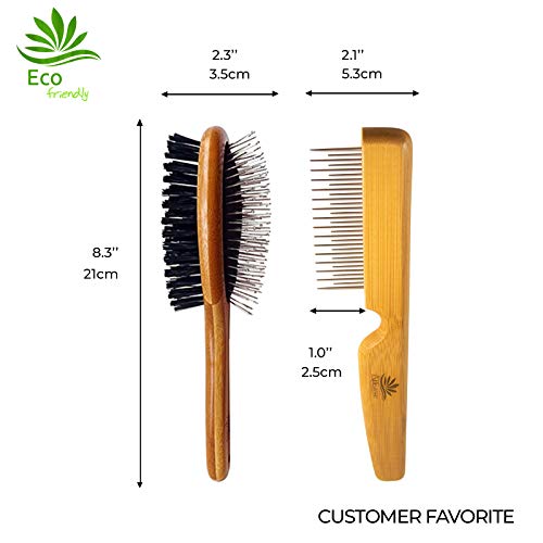 ATEASE Dog Gift Set-New Puppy Pet Kit-Starter Brush and Comb Professional Double Sided, Detangling, Dematting All Natural Grooming for Long and Short haired Dogs Cats Puppies Kittens