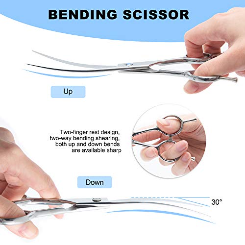 Walspir Dog Grooming Scissors, Dog Scissors For Grooming Set Straight & Thinning & Curved Scissorsï¼7.0in Titanium Professional Grooming Scissors For Dogs