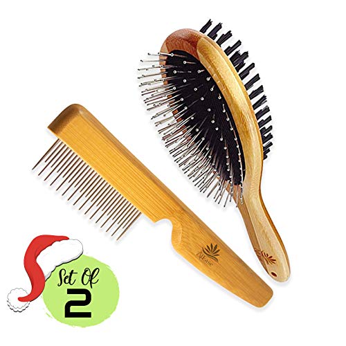 ATEASE Dog Gift Set-New Puppy Pet Kit-Starter Brush and Comb Professional Double Sided, Detangling, Dematting All Natural Grooming for Long and Short haired Dogs Cats Puppies Kittens