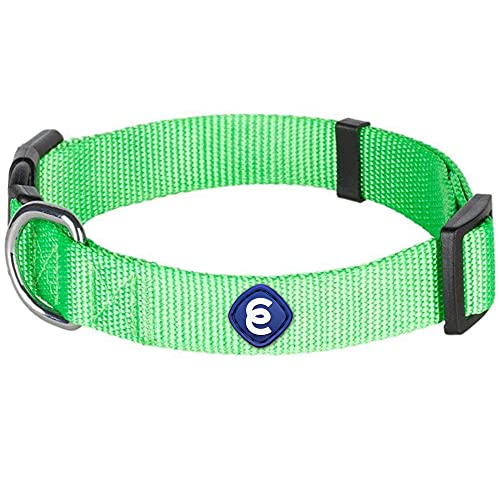 Blueberry Pet Essentials 21 Colors Classic Dog Collar, Neon Green, Large, Neck 18"-26", Nylon Collars for Dogs
