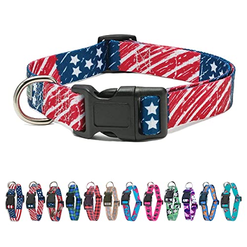 American Flag Dog Collar in 5 Different Sizes Weathered (Small)
