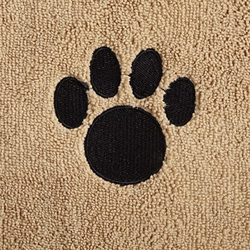 Bone Dry Embroidered Pet Towel, 44 x 27.5", Taupe