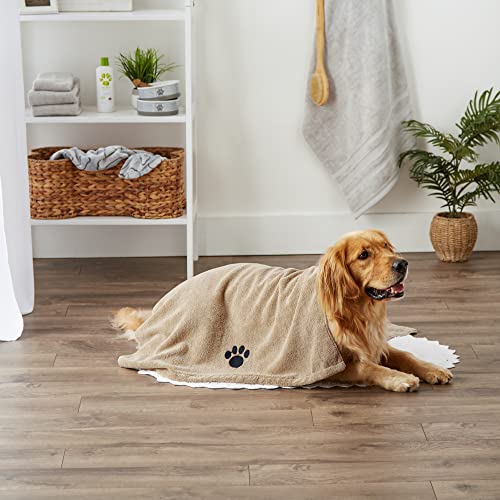 Bone Dry Embroidered Pet Towel, 44 x 27.5", Taupe