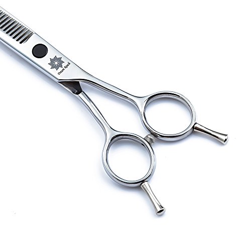 6/7 Inch Pet Scissors Dog Grooming Shears Set Straight/Curved/Thinning/Chunker Shears Grooming Comb-Twin Tail Animals Hair Cutting Tools Kit