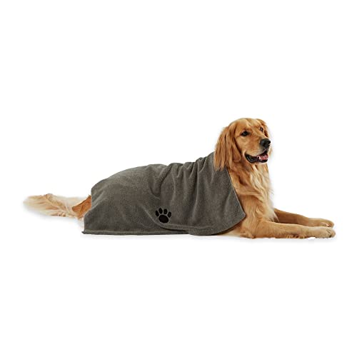 Bone Dry Embroidered Pet Towel, 44 x 27.5", Gray